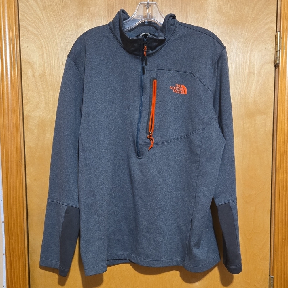 The North Face Gray Pullover with Red Accents